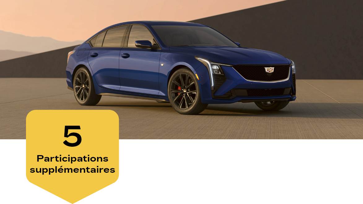 Participez pour courir la chance de gagner jusqu’à 75 000 $ à l’achat d’un véhicule Cadillac* neuf.