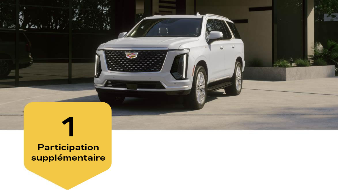 Participez pour courir la chance de gagner jusqu’à 75 000 $ à l’achat d’un véhicule Cadillac* neuf.